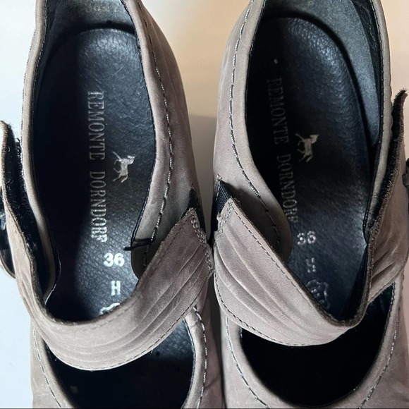 REMONTE DORNDORF SZ 36 Brown Leather Medallion Strappy Mary Janes Heels Pumps - Picture 4 of 8